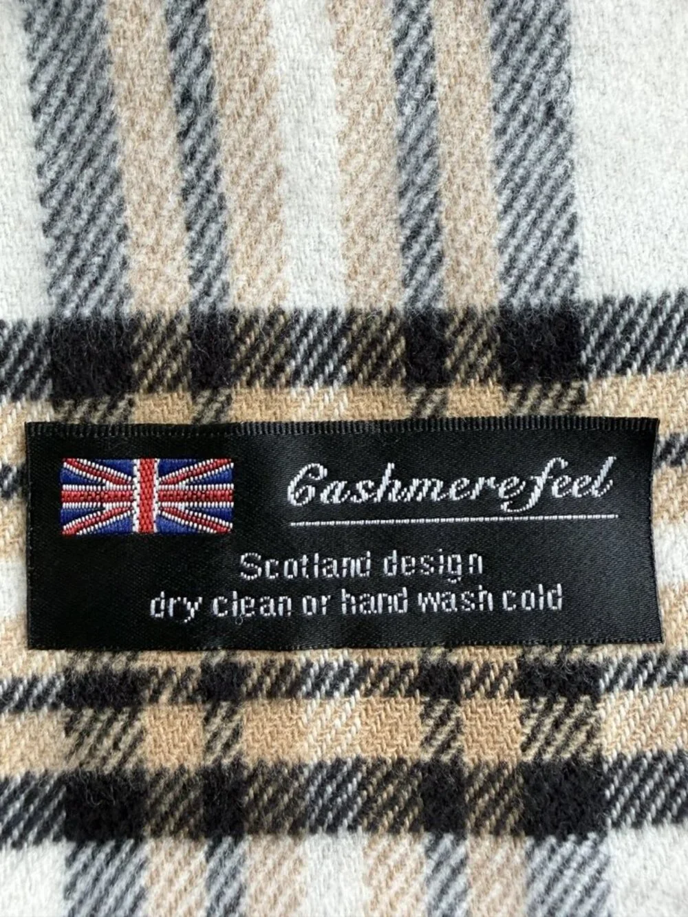 CASHMERE Feel Scarf Made in SCOTLAND 12” x 66